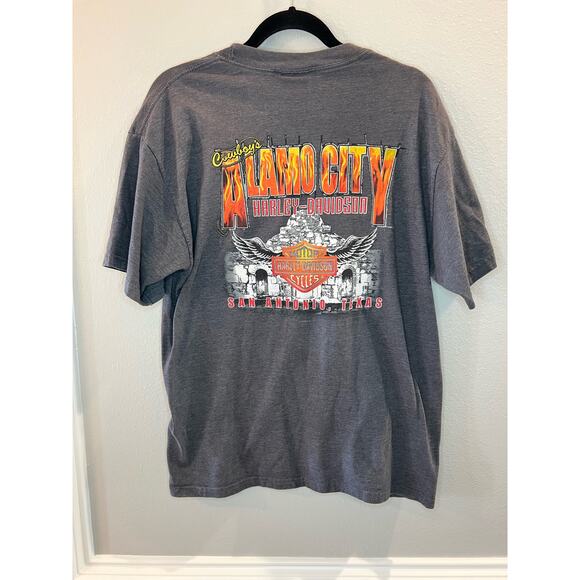Harley Davidson Alamo City Grey T-shirt Short Sleeve Size Large - Picture 3 of 4
